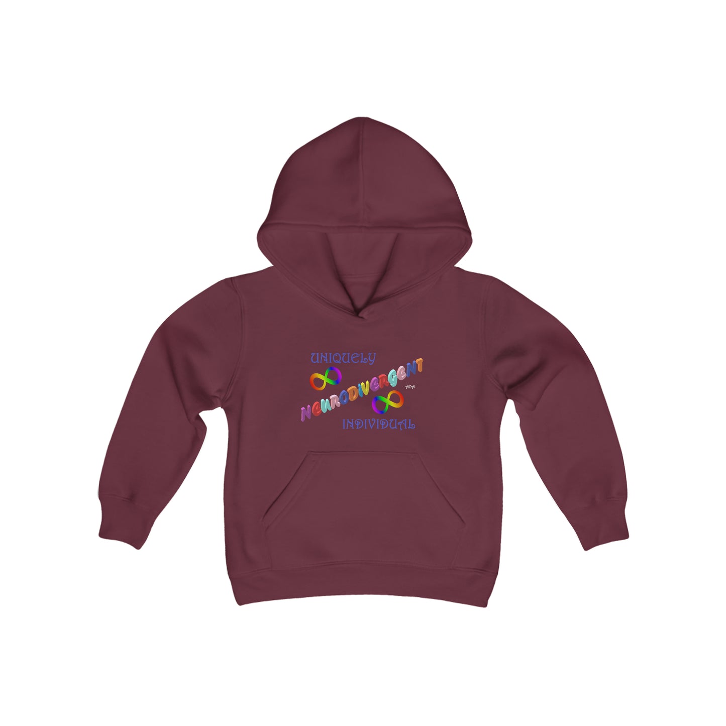 Two Sided Print Youth Heavy Blend Hooded Sweatshirt - Neurodiverse/What Autism Looks Like