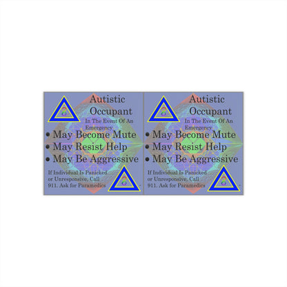 Autistic Occupant Safety Stickers - Discreet Version 1.1