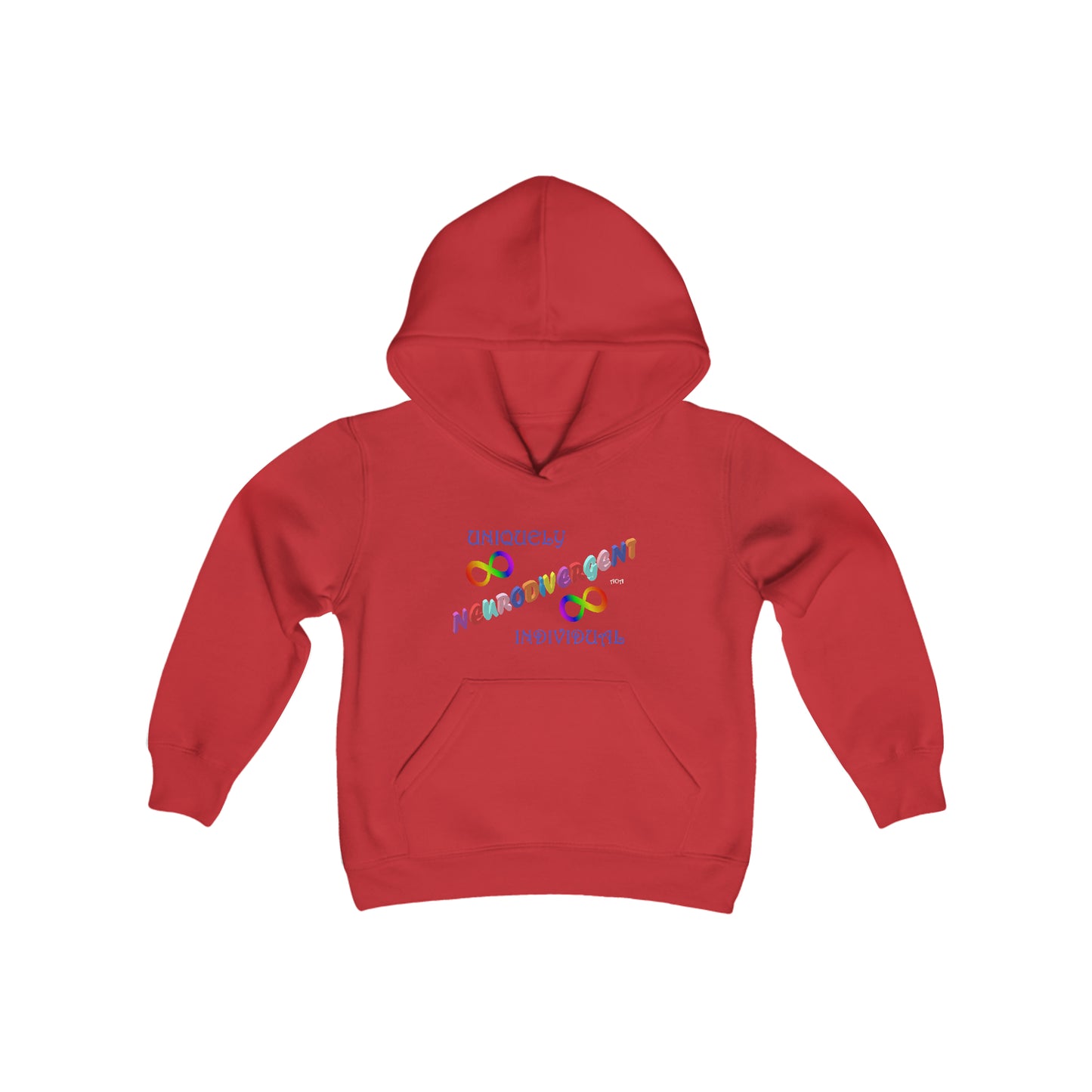 Two Sided Print Youth Heavy Blend Hooded Sweatshirt - Neurodiverse/What Autism Looks Like