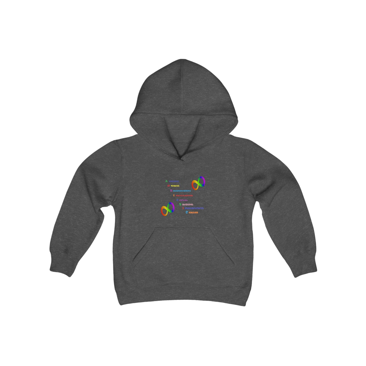 Autism Anagram Youth Heavy Blend Hooded Sweatshirt