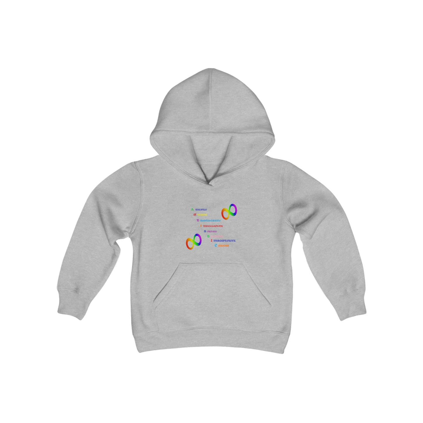 Autism Anagram Youth Heavy Blend Hooded Sweatshirt