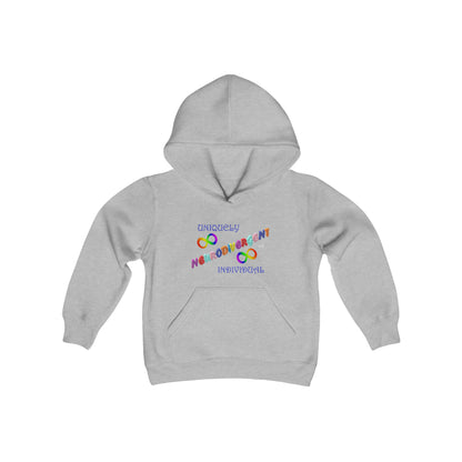 Two Sided Print Youth Heavy Blend Hooded Sweatshirt - Neurodiverse/What Autism Looks Like