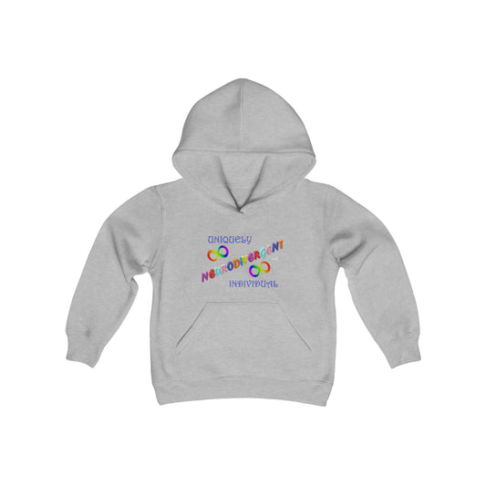 Sweat-shirt à capuche imprimé recto-verso pour jeunes - Neurodiverse/À quoi ressemble l'autisme