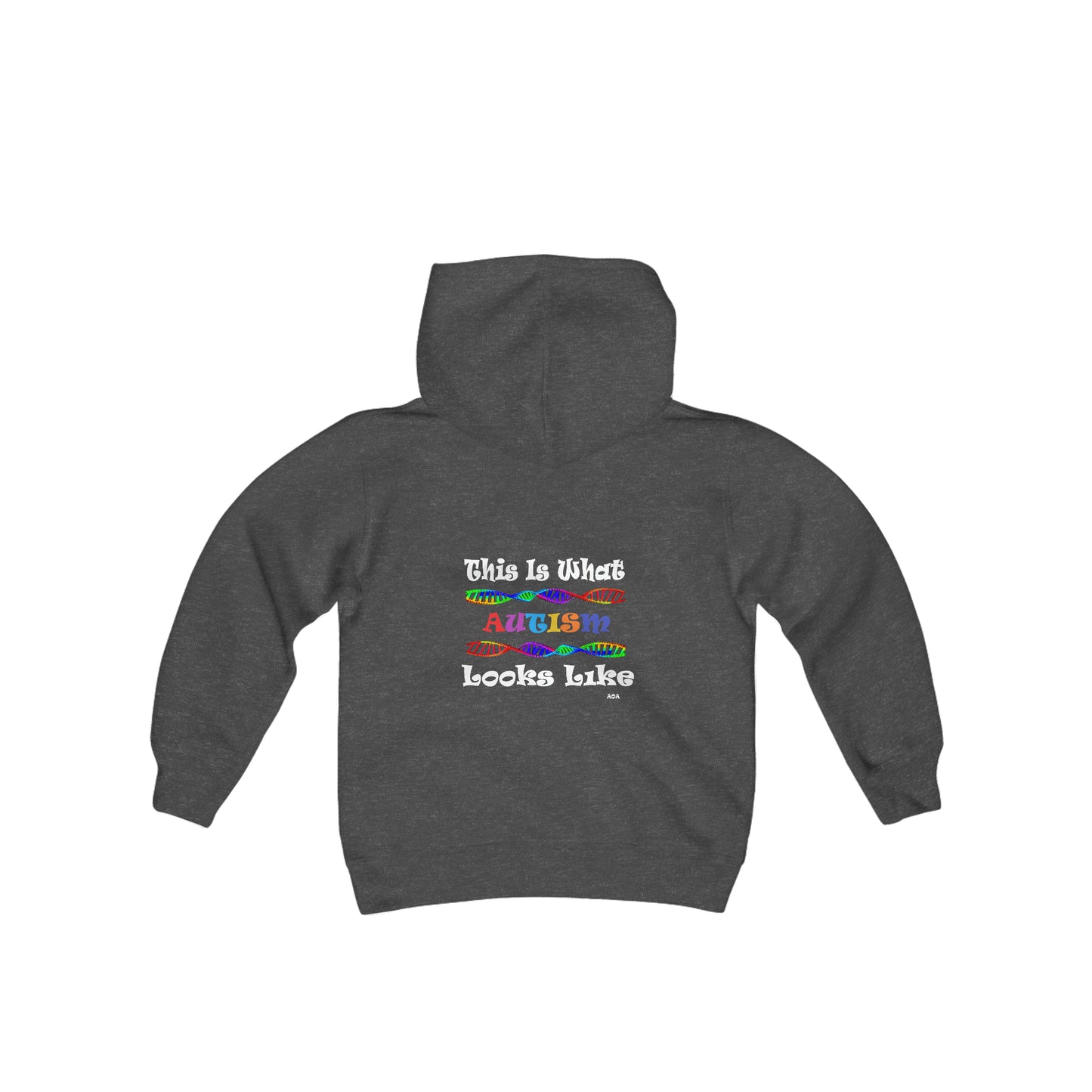 Two Sided Print Youth Heavy Blend Hooded Sweatshirt - Neurodiverse/What Autism Looks Like