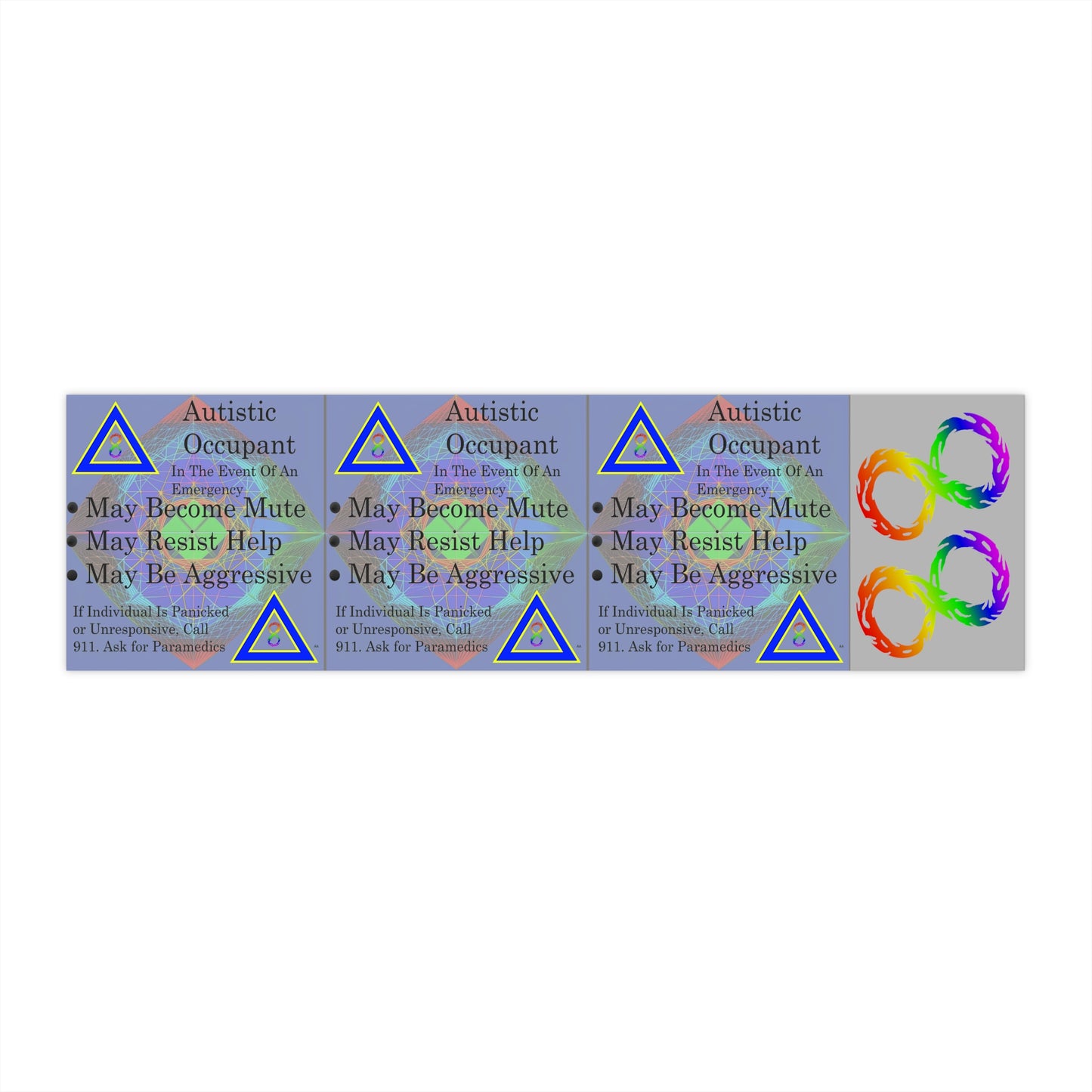 Autistic Occupant Safety Stickers - Discreet Version 1.1