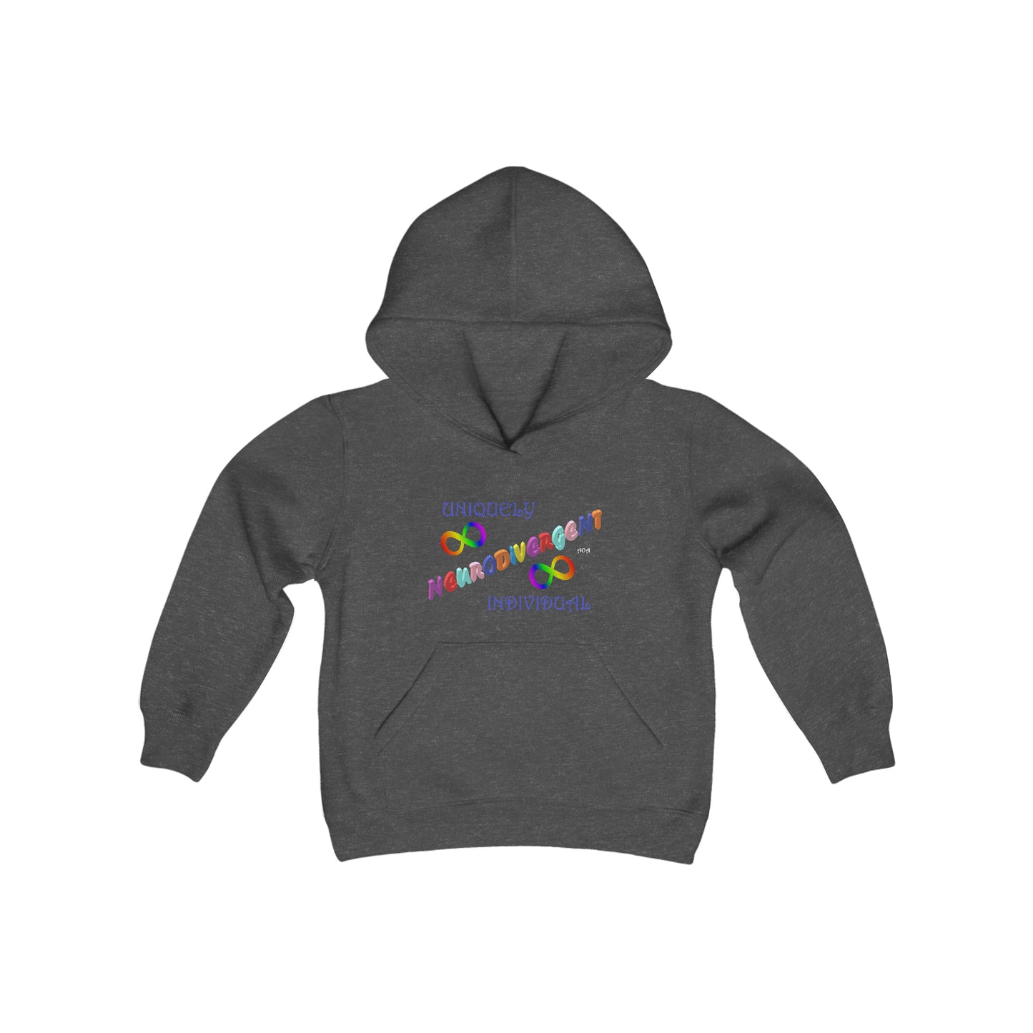 Two Sided Print Youth Heavy Blend Hooded Sweatshirt - Neurodiverse/What Autism Looks Like