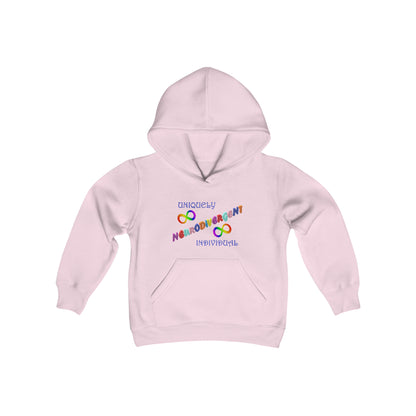 Two Sided Print Youth Heavy Blend Hooded Sweatshirt - Neurodiverse/What Autism Looks Like