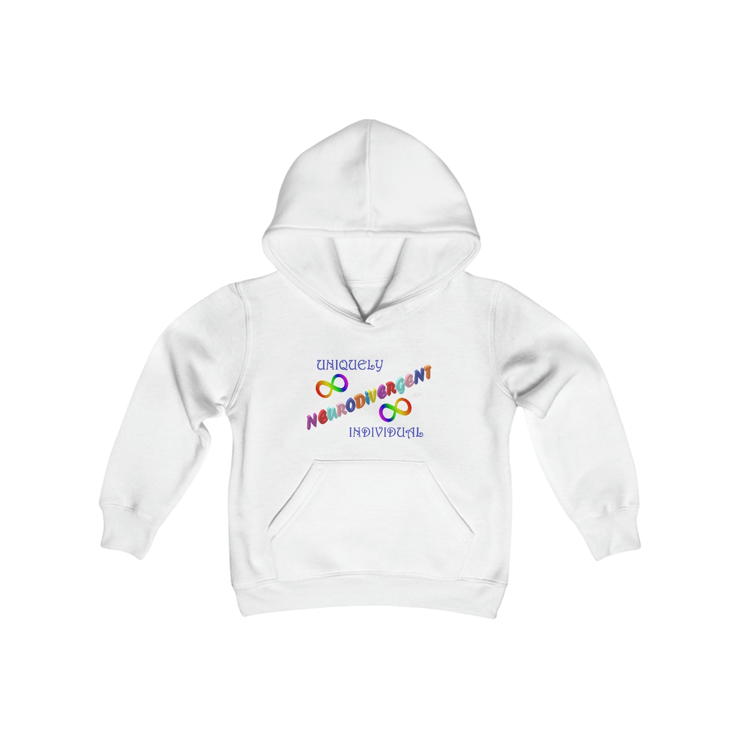 Two Sided Print Youth Heavy Blend Hooded Sweatshirt - Neurodiverse/What Autism Looks Like