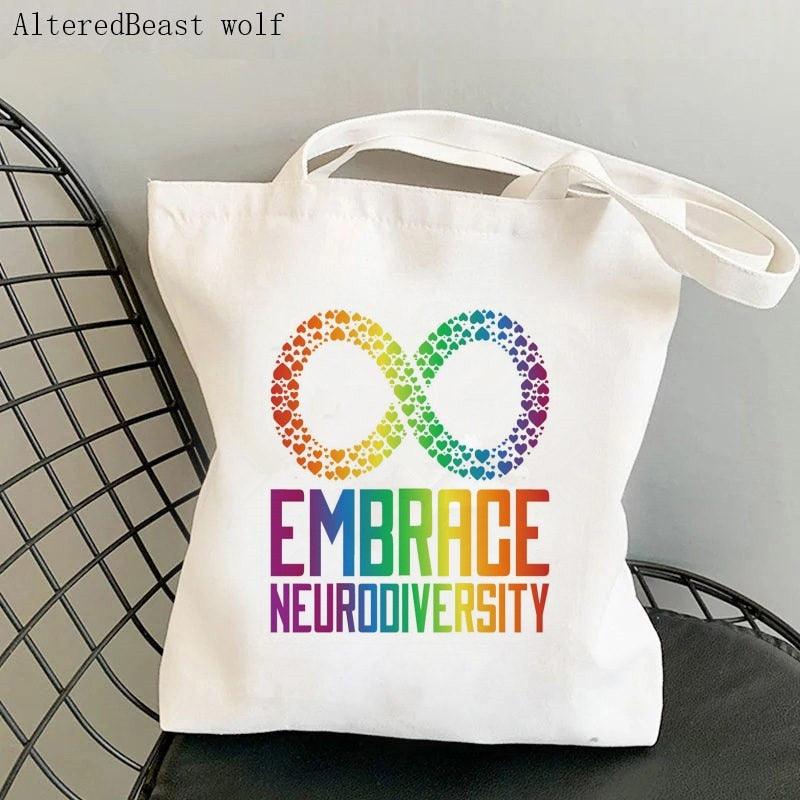 Autism, ADHD, ADD and other Neurodivergent Themed Re-Useable Canvas Shopping Bags - Autism Apparel