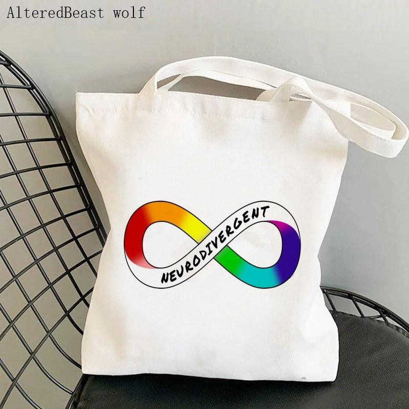 Autism, ADHD, ADD and other Neurodivergent Themed Re-Useable Canvas Shopping Bags - Autism Apparel