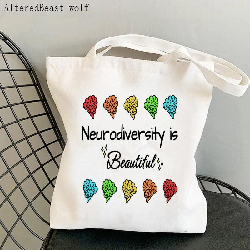 Autism, ADHD, ADD and other Neurodivergent Themed Re-Useable Canvas Shopping Bags - Autism Apparel