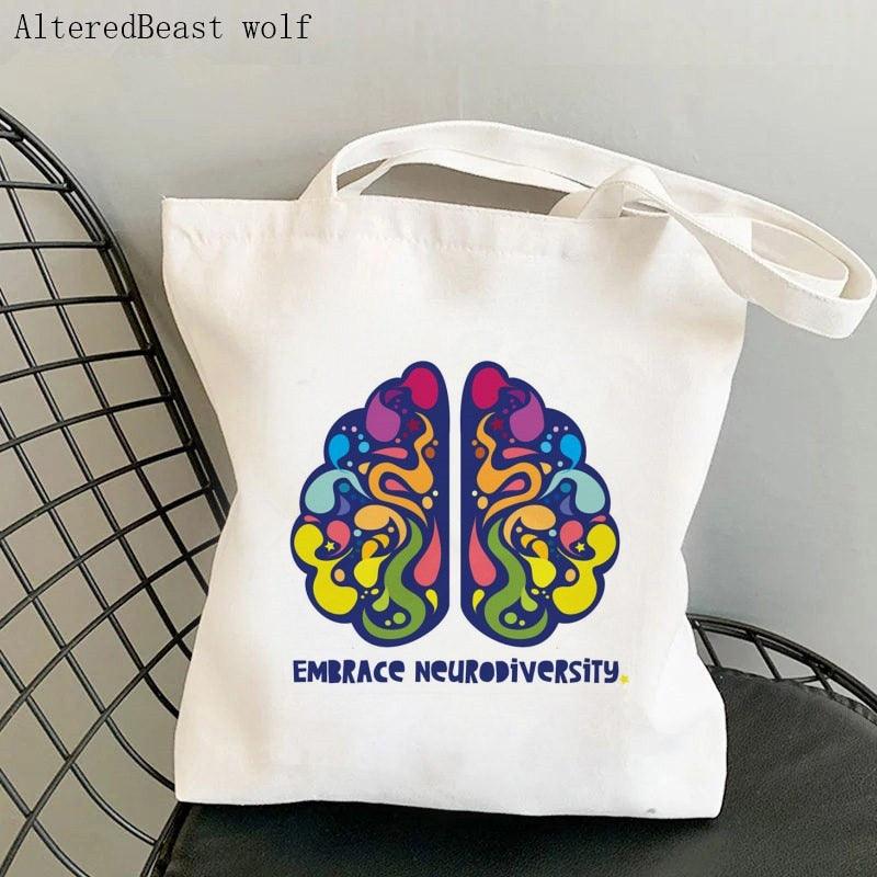 Autism, ADHD, ADD and other Neurodivergent Themed Re-Useable Canvas Shopping Bags - Autism Apparel