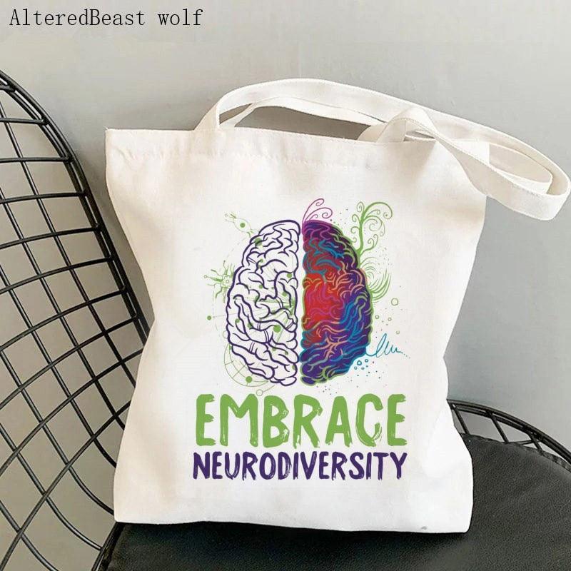 Autism, ADHD, ADD and other Neurodivergent Themed Re-Useable Canvas Shopping Bags - Autism Apparel