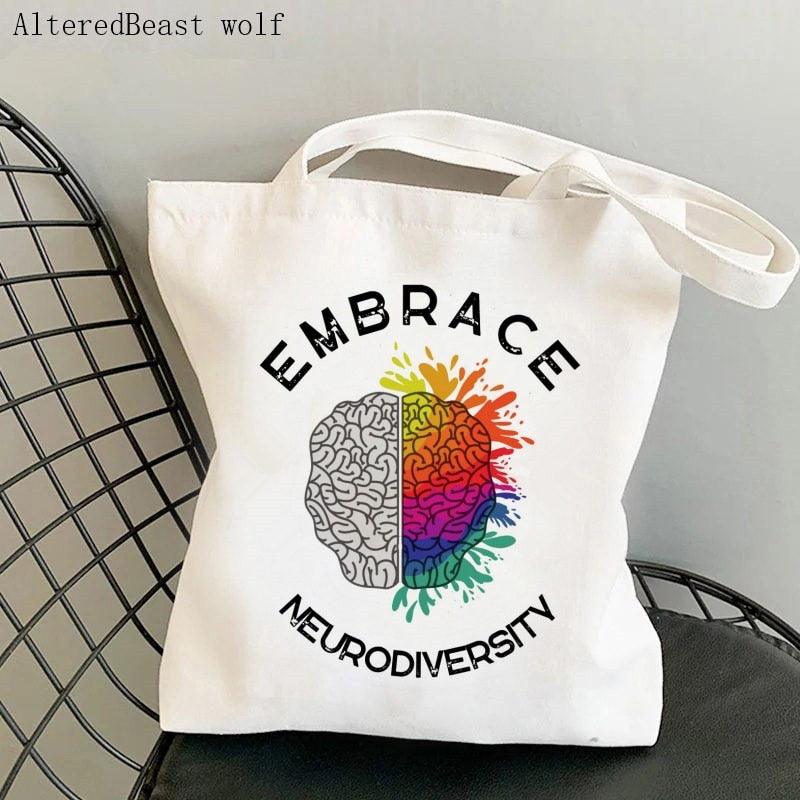 Autism, ADHD, ADD and other Neurodivergent Themed Re-Useable Canvas Shopping Bags - Autism Apparel