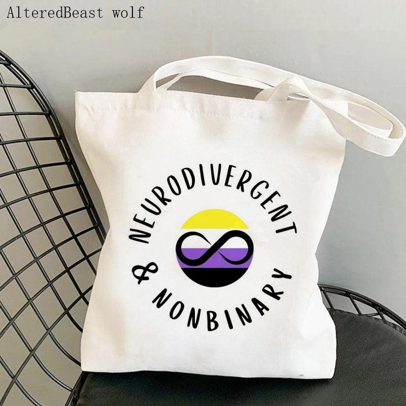 Autism, ADHD, ADD and other Neurodivergent Themed Re-Useable Canvas Shopping Bags - Autism Apparel