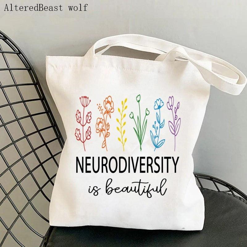 Autism, ADHD, ADD and other Neurodivergent Themed Re-Useable Canvas Shopping Bags - Autism Apparel