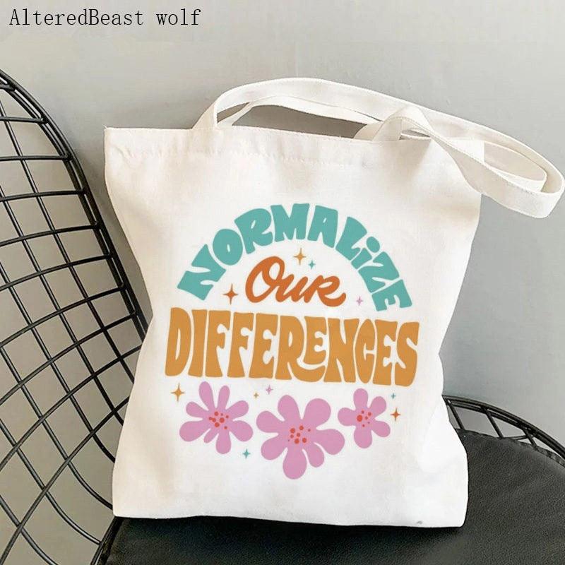 Autism, ADHD, Neurodivergent Not Broken Shopping Bag Canvas Shoulder Bag - Autism Apparel