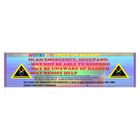 Autism Safety - Autistic Child Occupant Safety Stickers - Autism Apparel