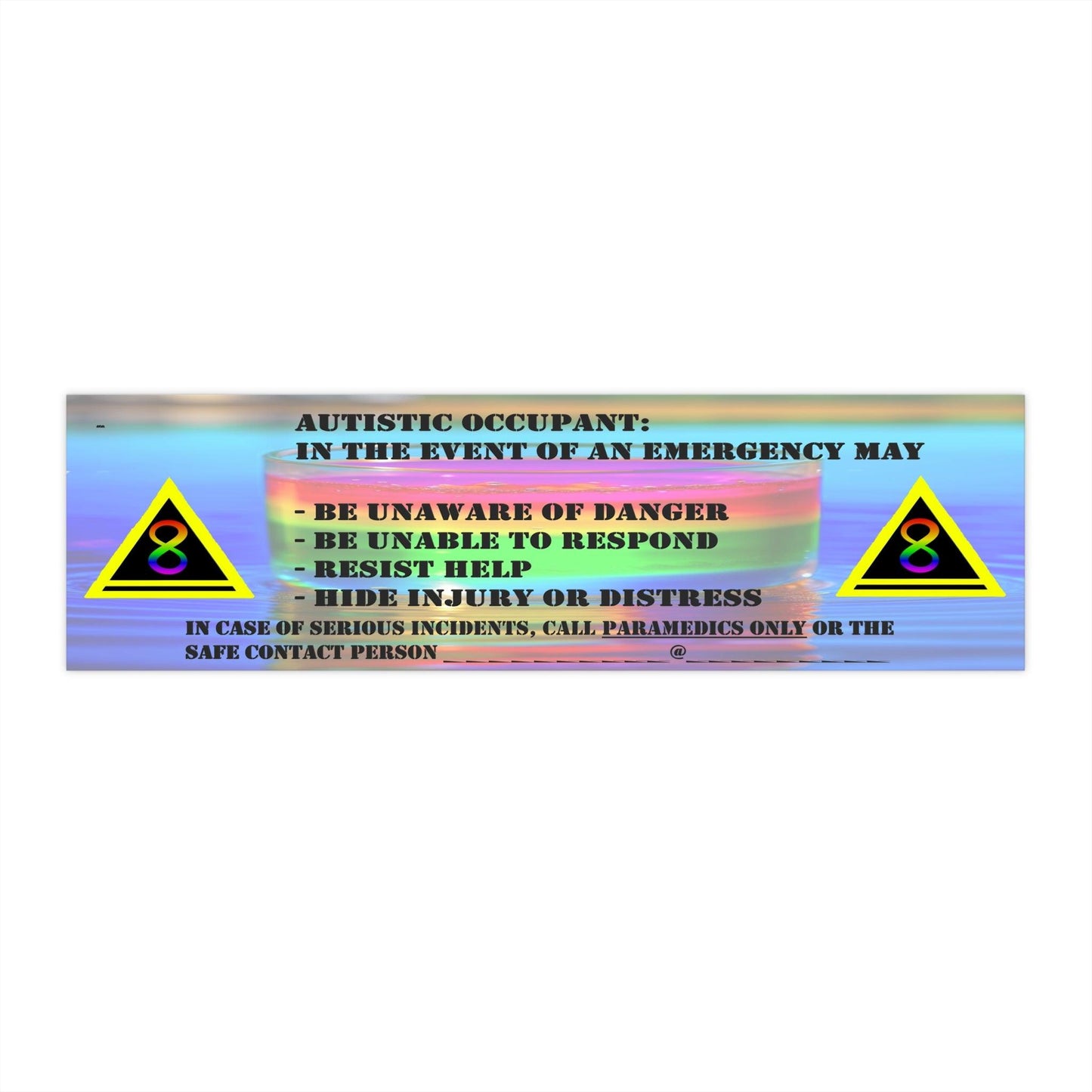 Autism Safety - Autistic Occupant Safety Stickers - Autism Apparel