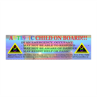 Autism Safety Stickers - Autistic Child on Board - Autism Apparel