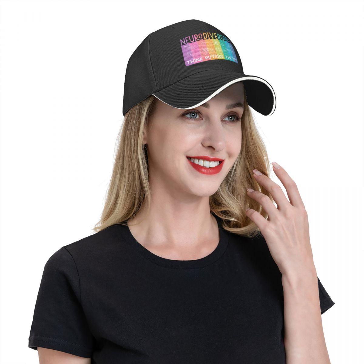 Colorful Neurodivergent Rainbow Design Unisex Snapback Trucker/Baseball Cap - Autism Apparel