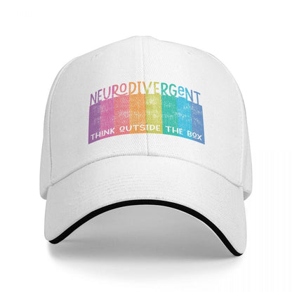 Colorful Neurodivergent Rainbow Design Unisex Snapback Trucker/Baseball Cap - Autism Apparel