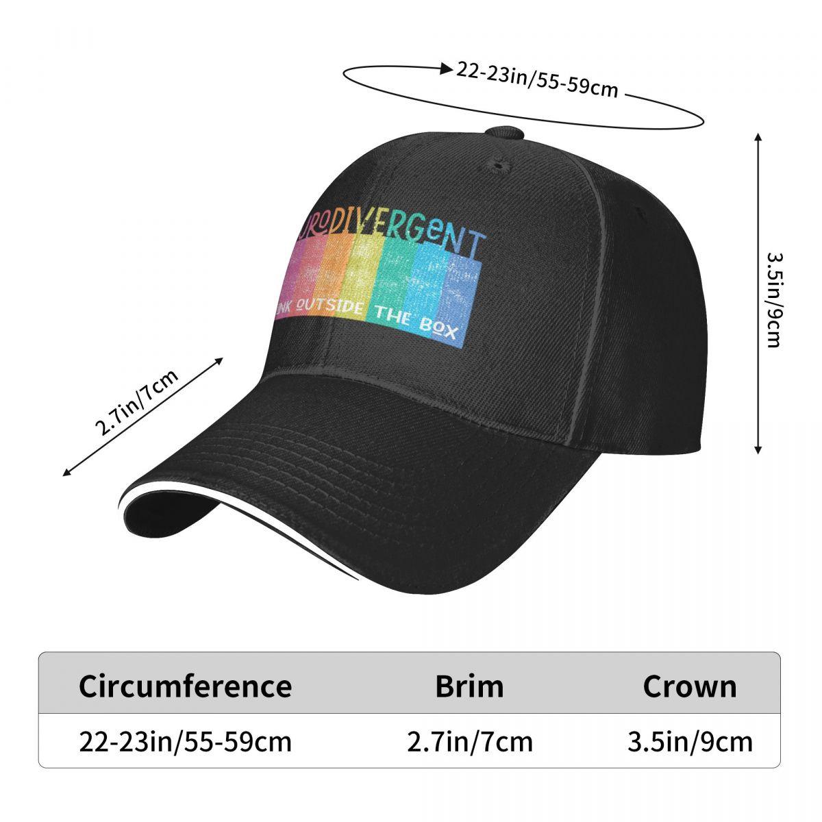 Colorful Neurodivergent Rainbow Design Unisex Snapback Trucker/Baseball Cap - Autism Apparel