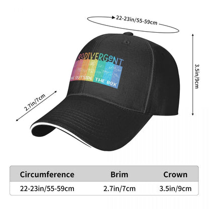 Colorful Neurodivergent Rainbow Design Unisex Snapback Trucker/Baseball Cap - Autism Apparel