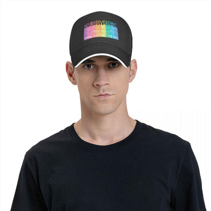 Colorful Neurodivergent Rainbow Design Unisex Snapback Trucker/Baseball Cap - Autism Apparel