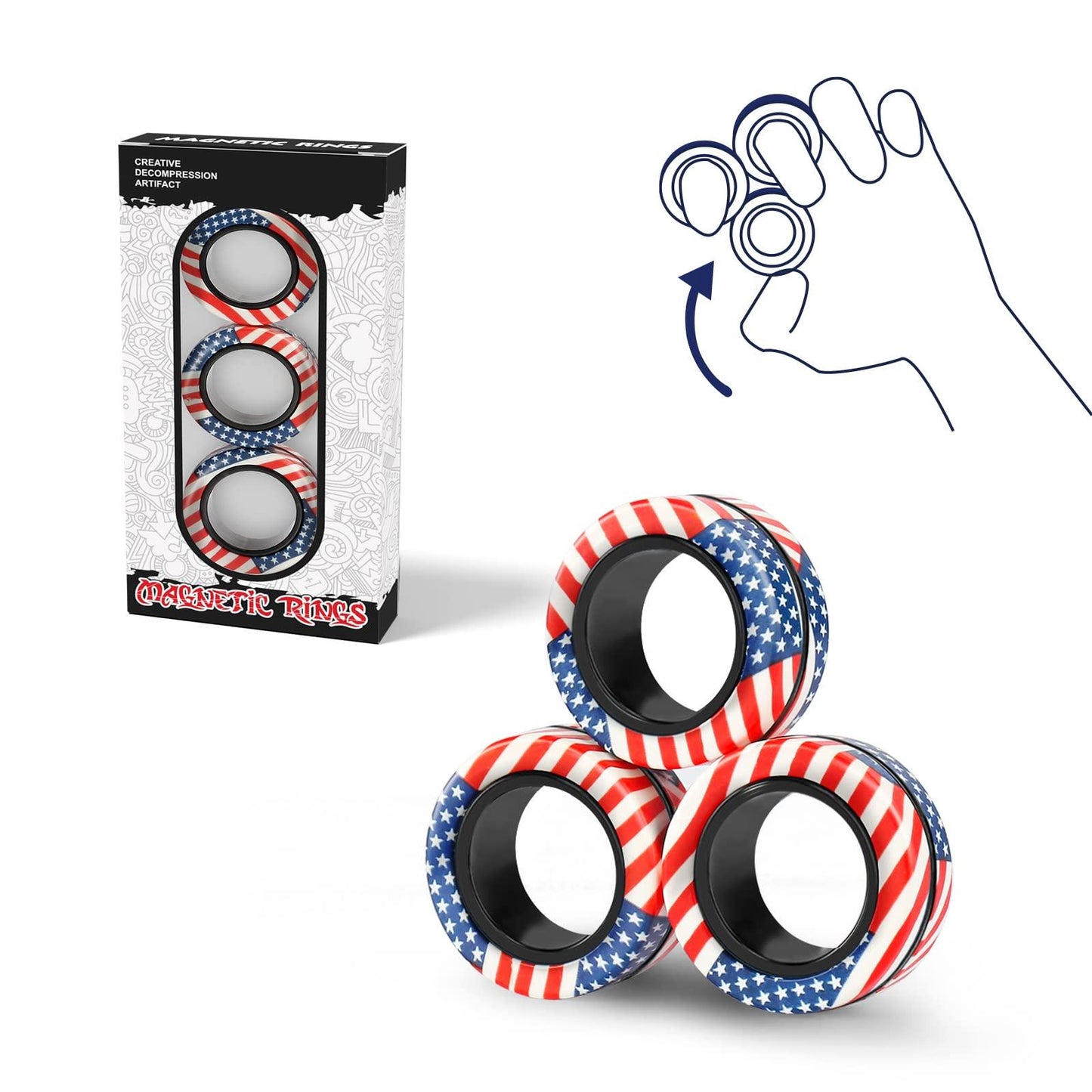 Magnetic 3 Piece Fidget Spinner for People with Autism, ADHD and Other Neurodivergent Conditions - Autism Apparel