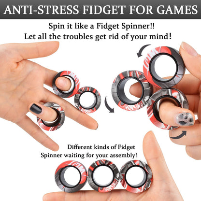 Magnetic 3 Piece Fidget Spinner for People with Autism, ADHD and Other Neurodivergent Conditions - Autism Apparel