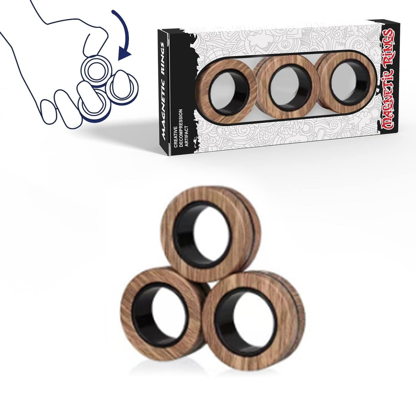 Magnetic 3 Piece Fidget Spinner for People with Autism, ADHD and Other Neurodivergent Conditions - Autism Apparel